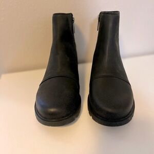 Sorel Emelie III Zip Waterproof Black Ankle Boots